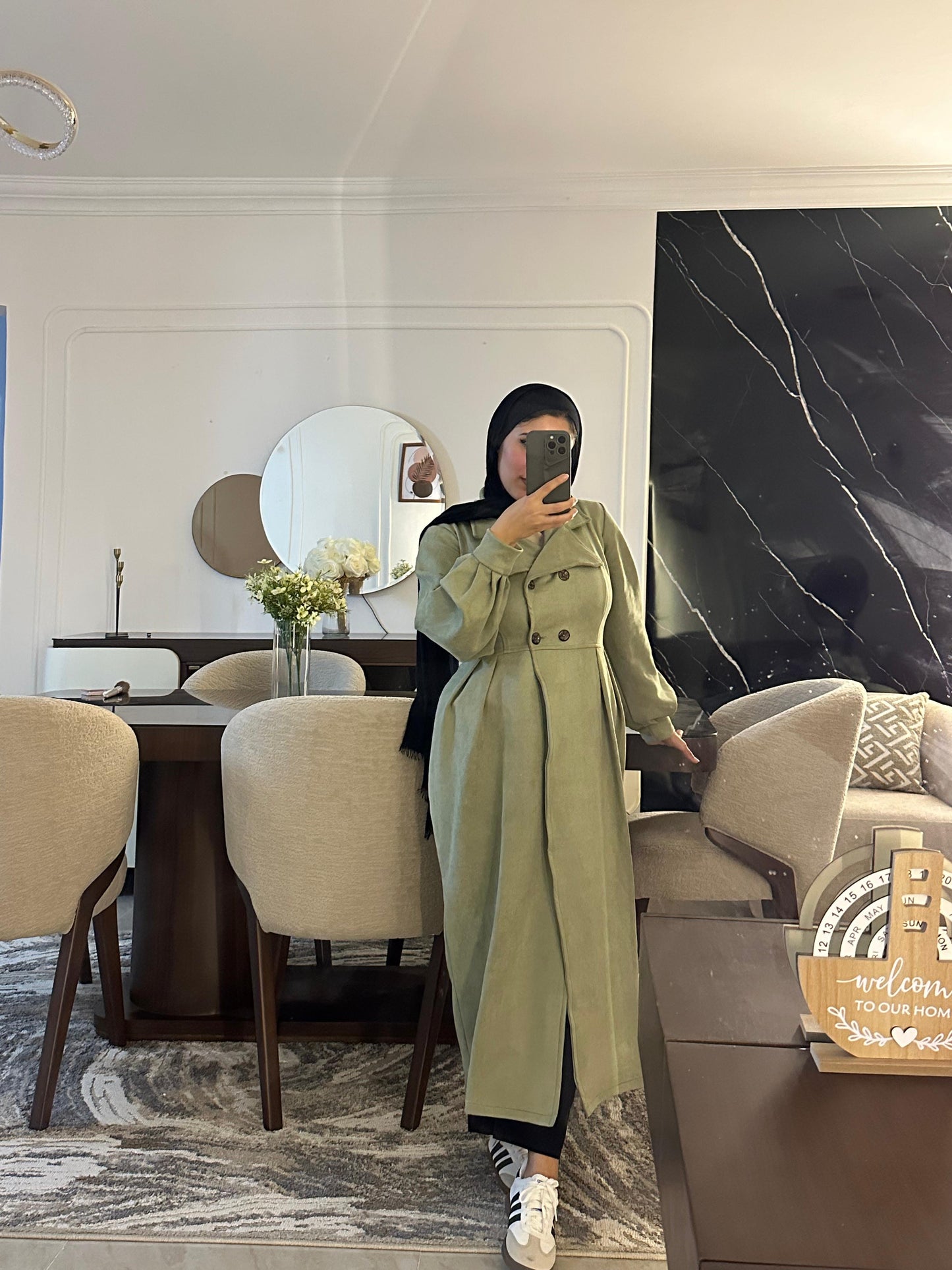 Velora Coat : ( Mint green) .