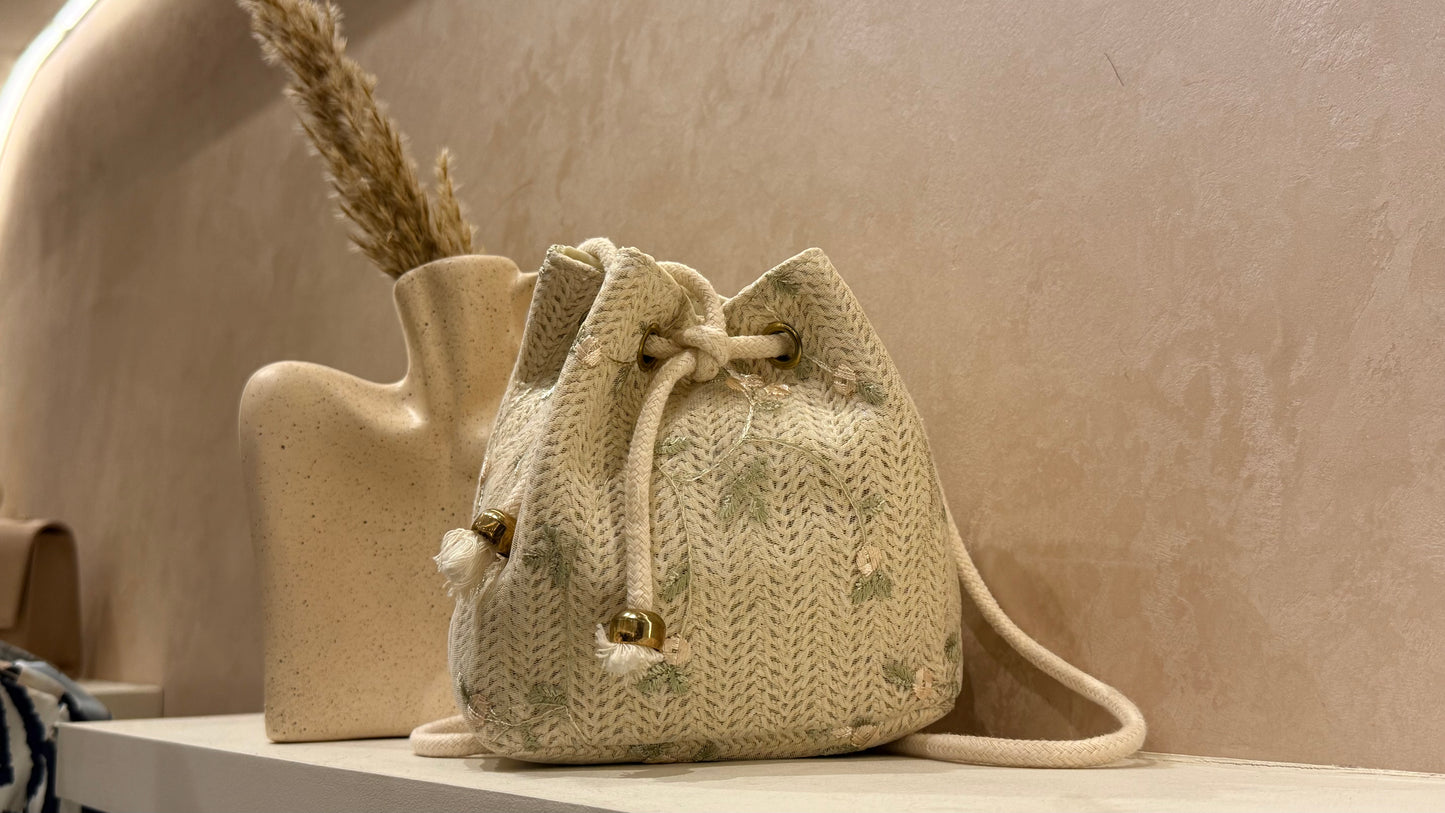Beige fabric bag