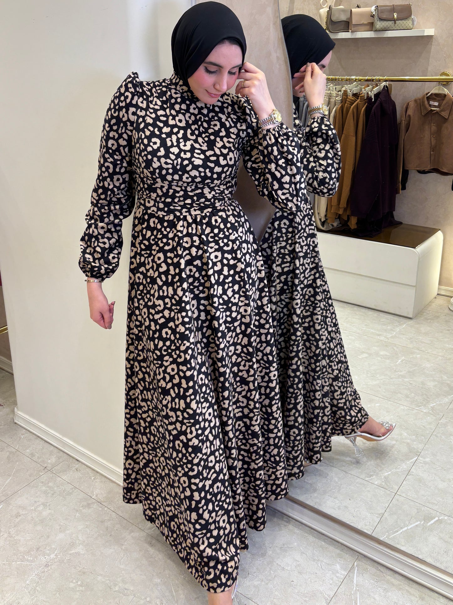Printed suede Dress
