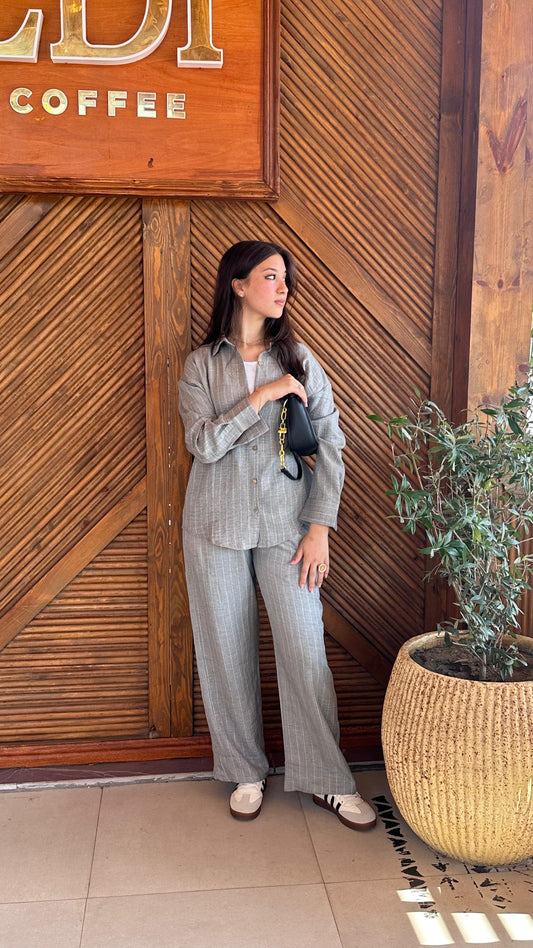 Gray Linen Elegance Set