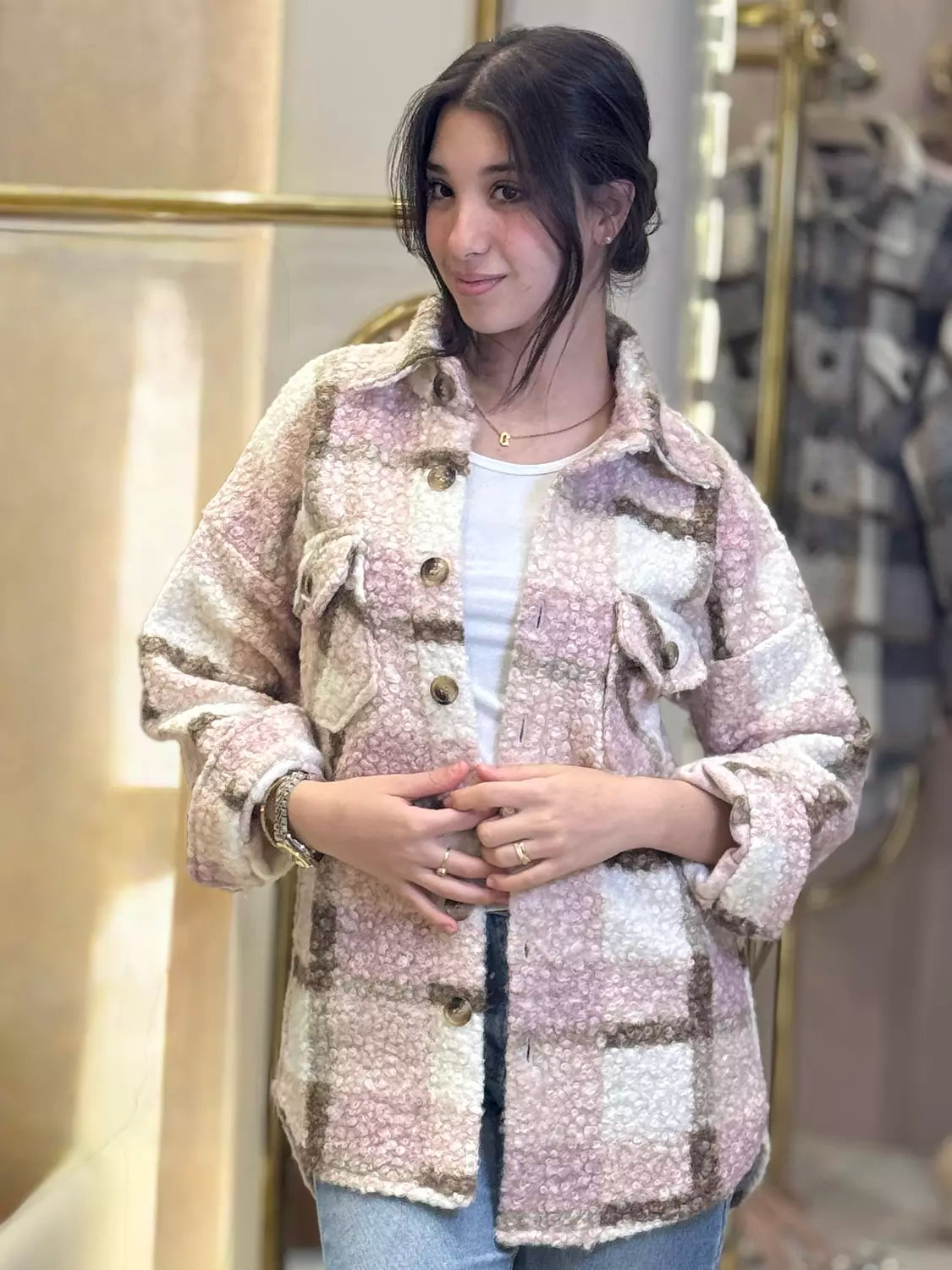 Blush Plaid (Light Pink) Flannel Shirt