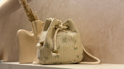 Beige fabric bag