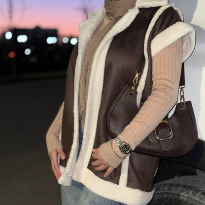 Warm Fur Jacket :  ( Brown)