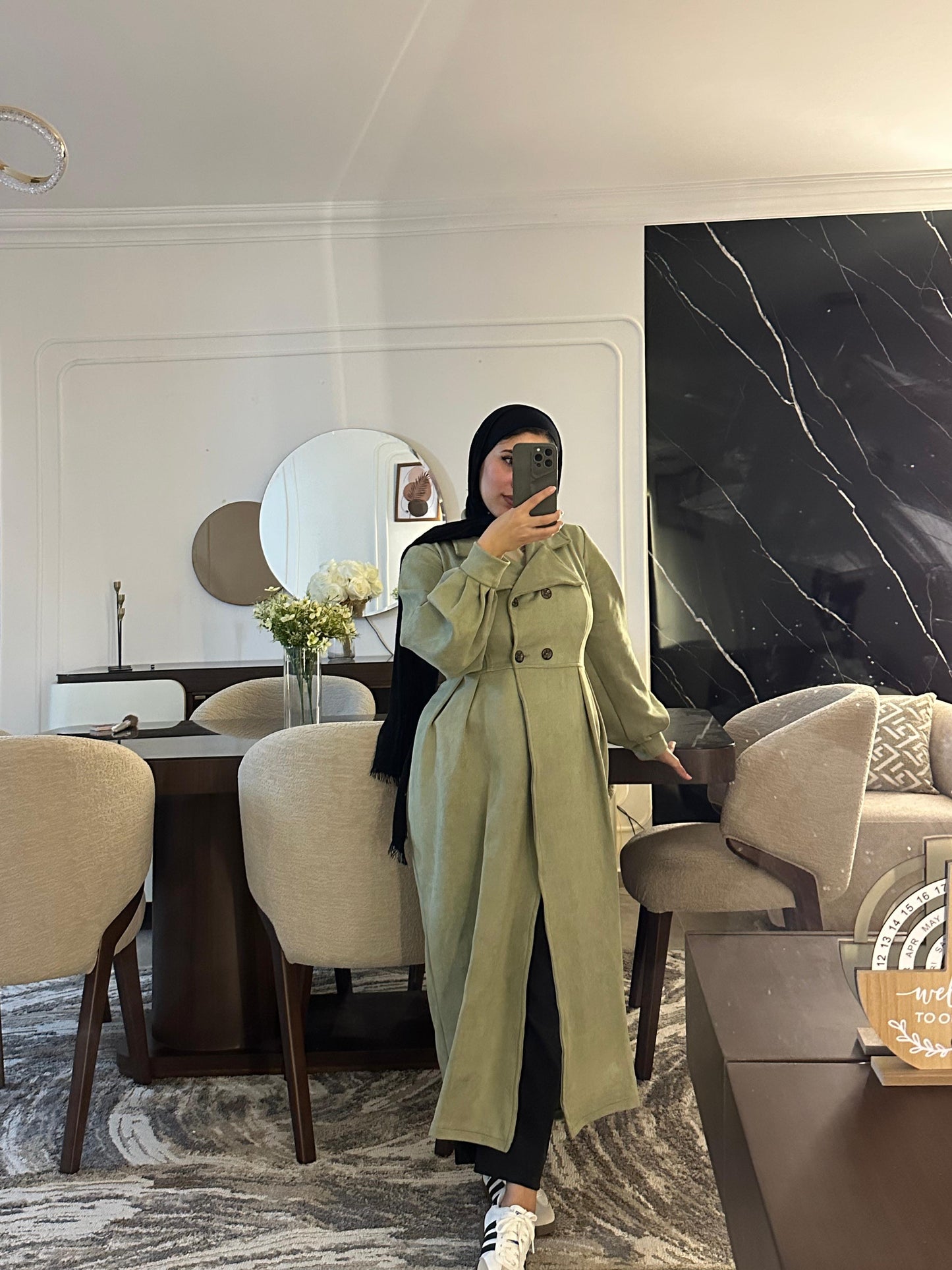 Velora Coat : ( Mint green) .