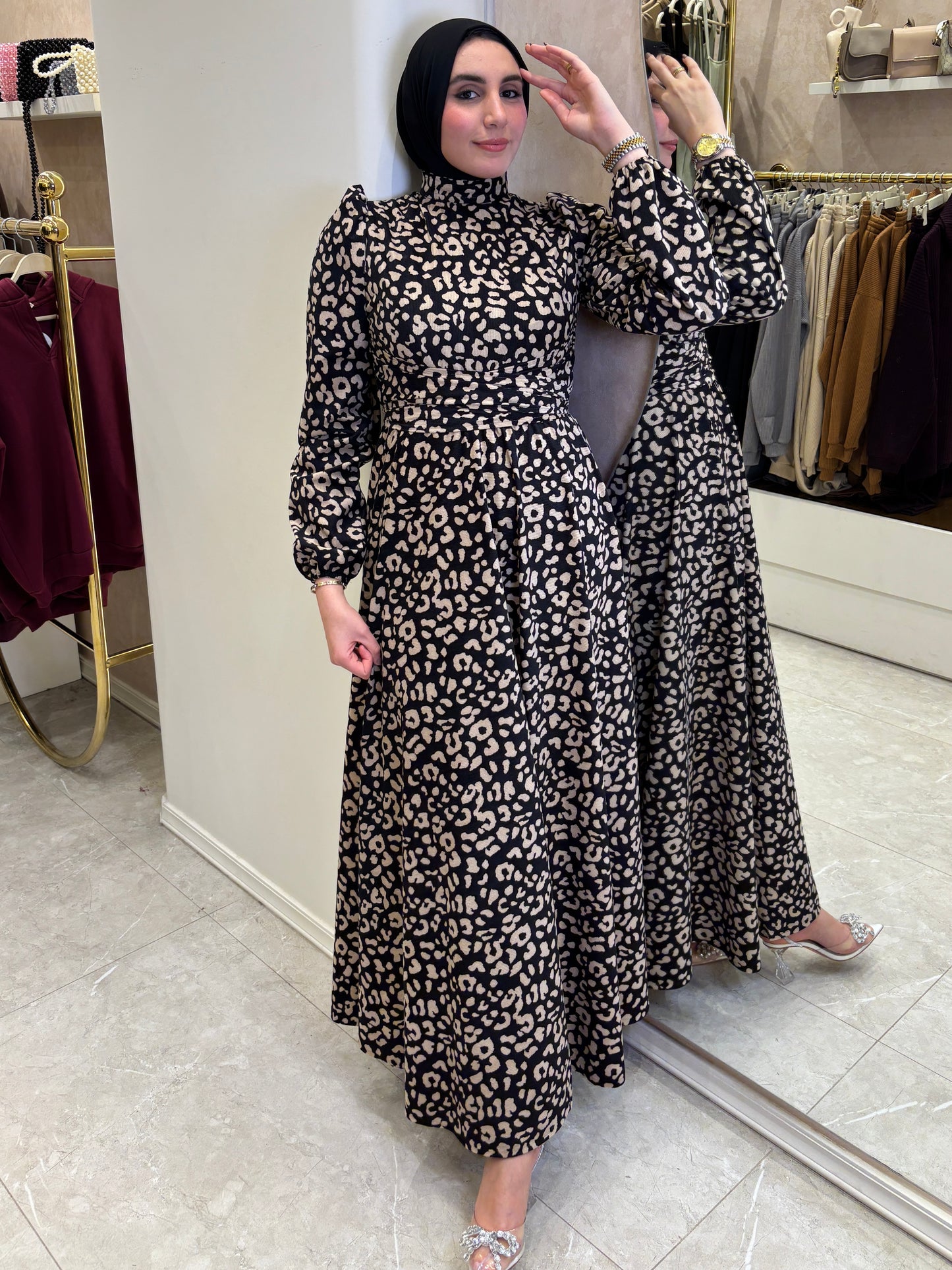 Printed suede Dress