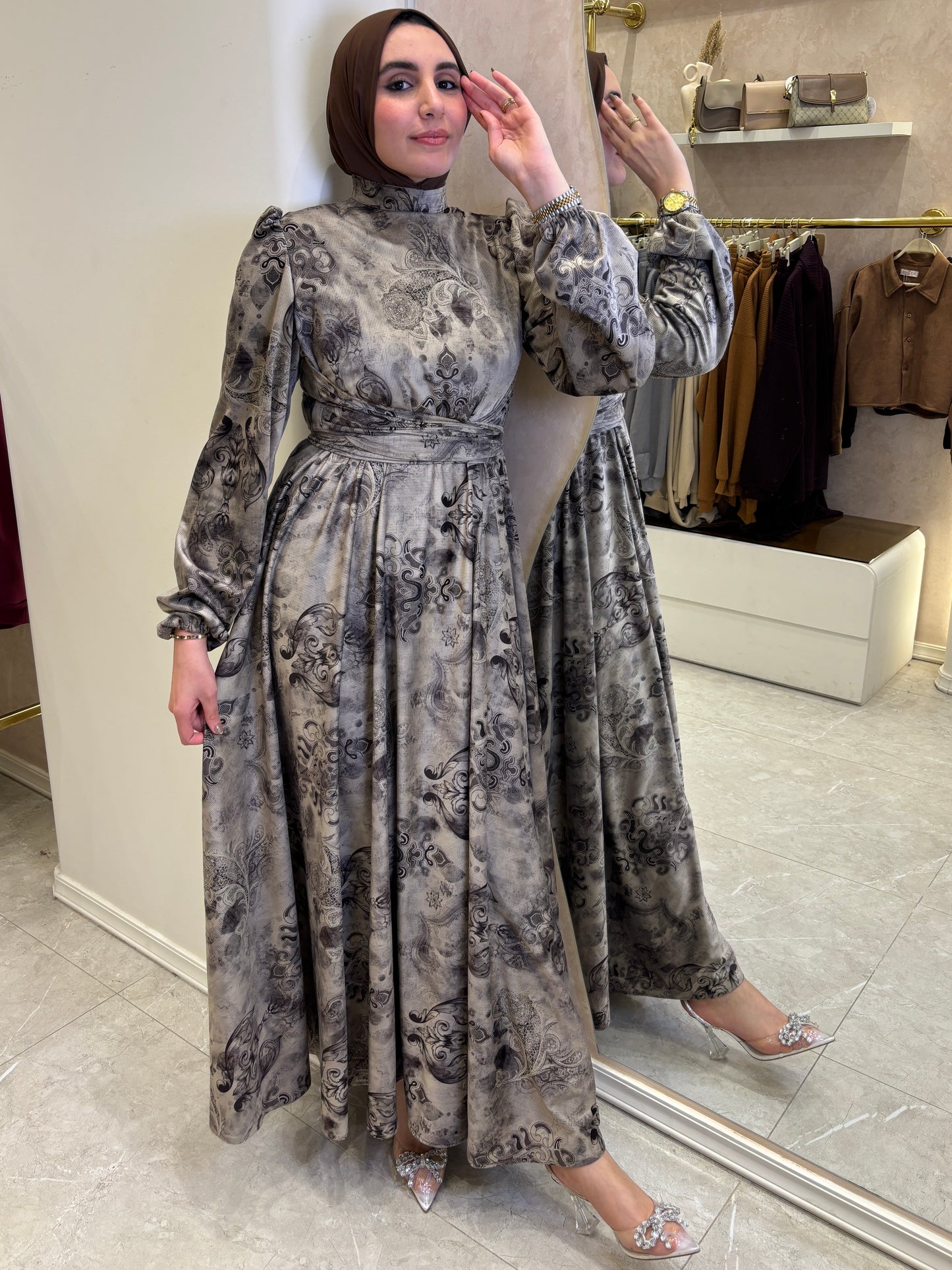 Printed suede Dress