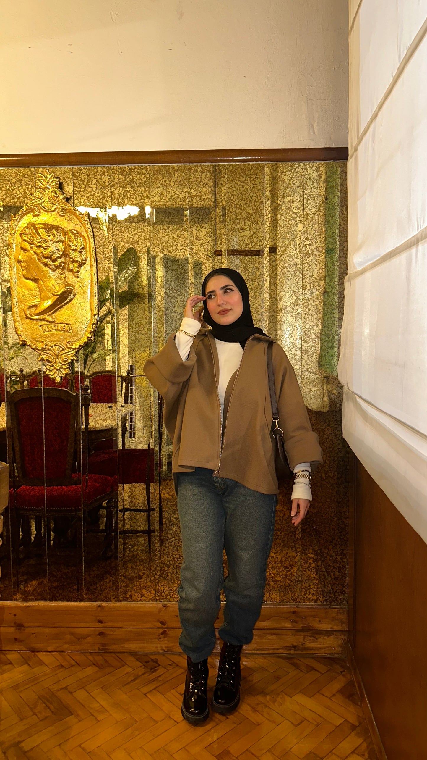 Zipped Wool Blouse : ( Caffe )