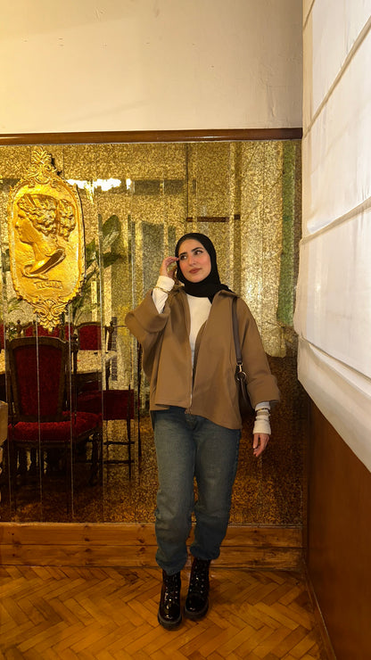 Zipped Wool Blouse : ( Caffe )