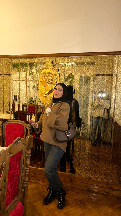 Zipped Wool Blouse : ( Caffe )