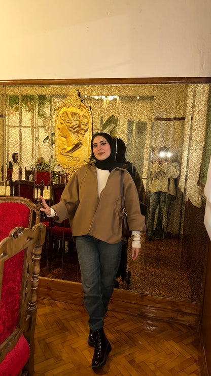 Zipped Wool Blouse : ( Caffe )