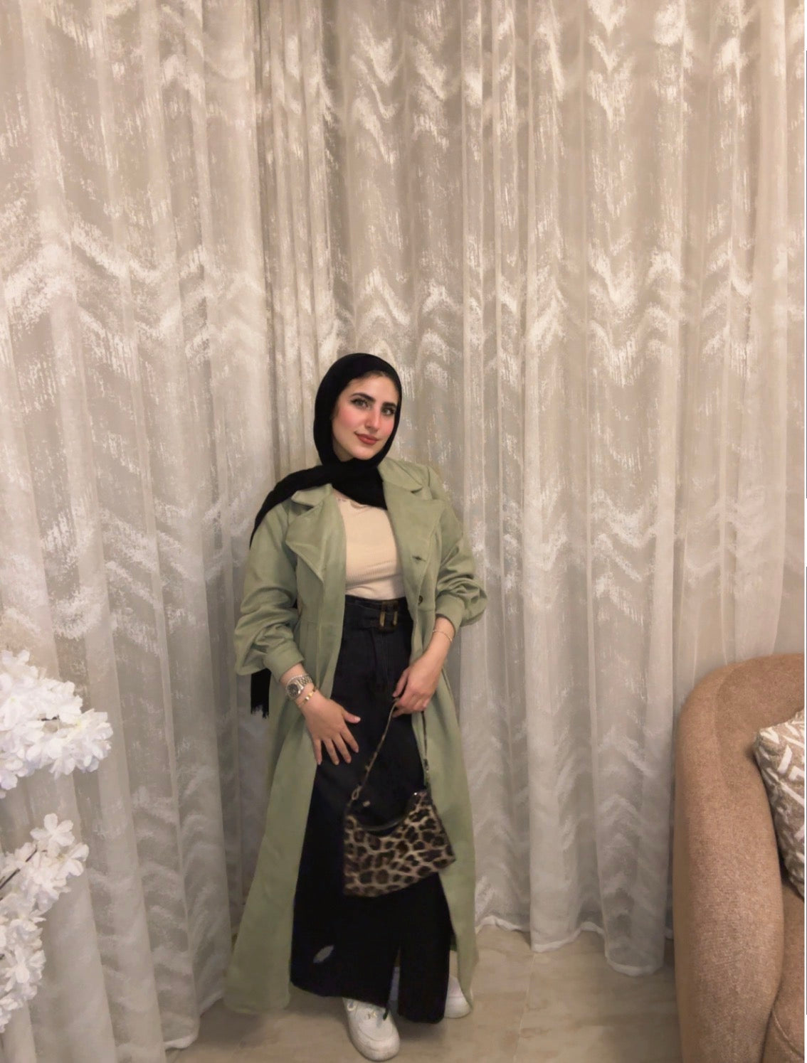 Velora Coat : ( Mint green) .