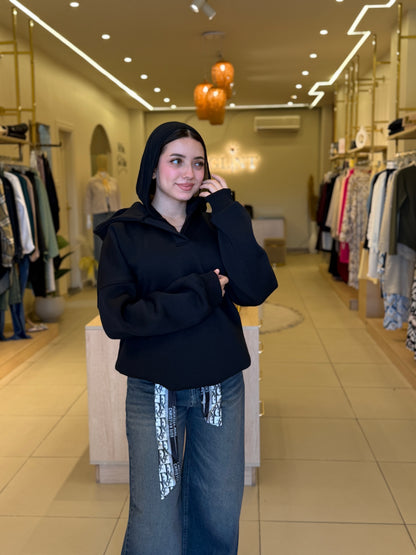 BLACK POLO oversize hoodie
