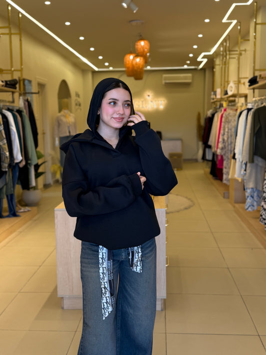 BLACK POLO oversize hoodie