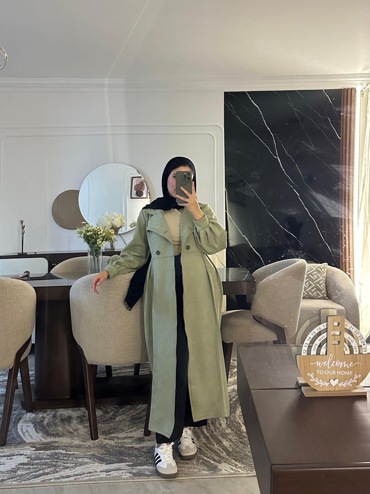 Velora Coat : ( Mint green) .