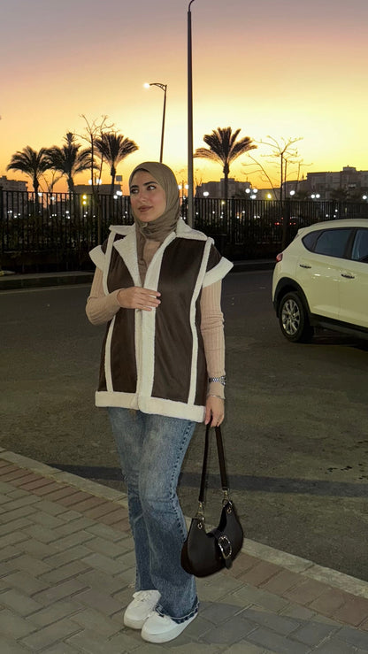 Warm Fur Jacket :  ( Brown)