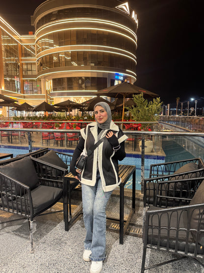 Warm Fur Jacket : ( Black)