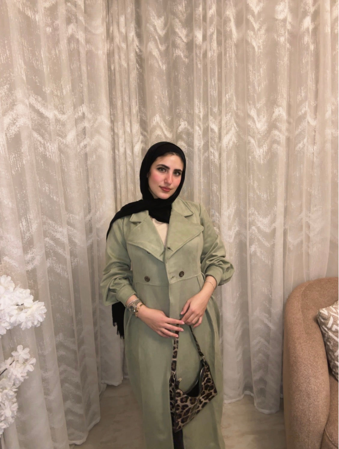 Velora Coat : ( Mint green) .