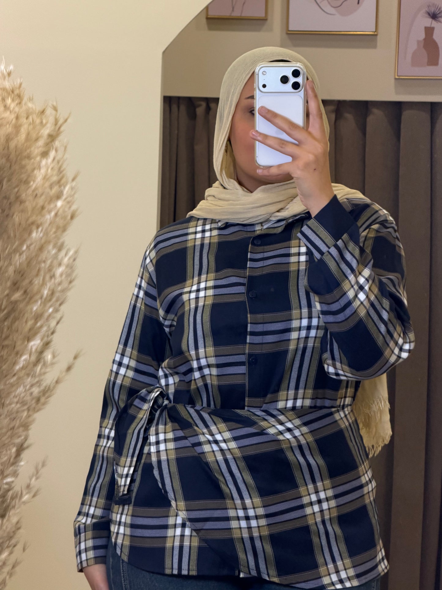 Sky check shirt