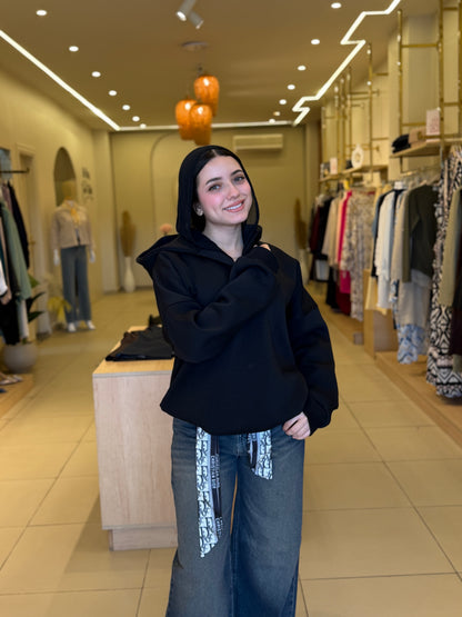 BLACK POLO oversize hoodie