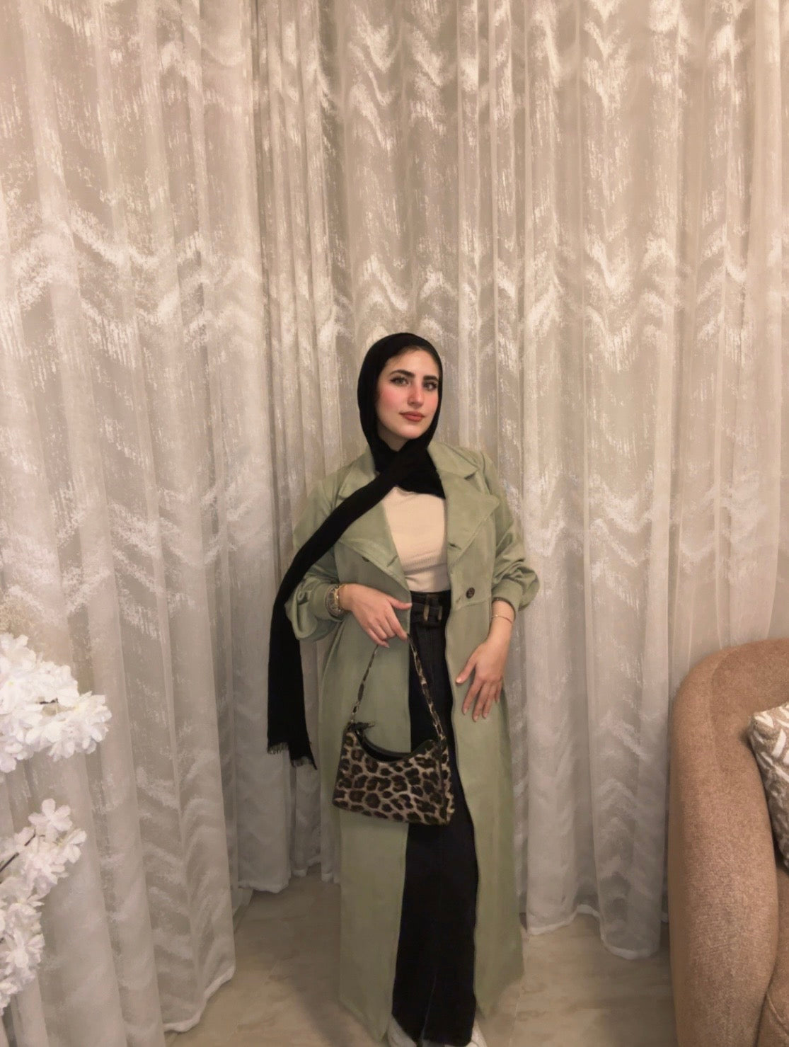 Velora Coat : ( Mint green) .