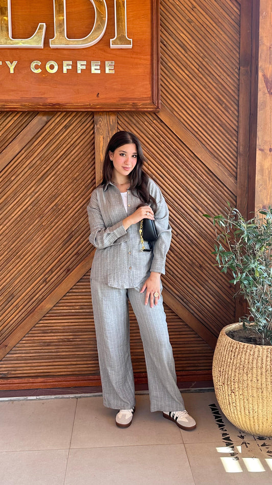 Gray Linen Elegance Set