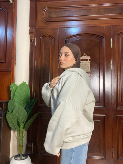 LIGHT GREY oversize hoodie