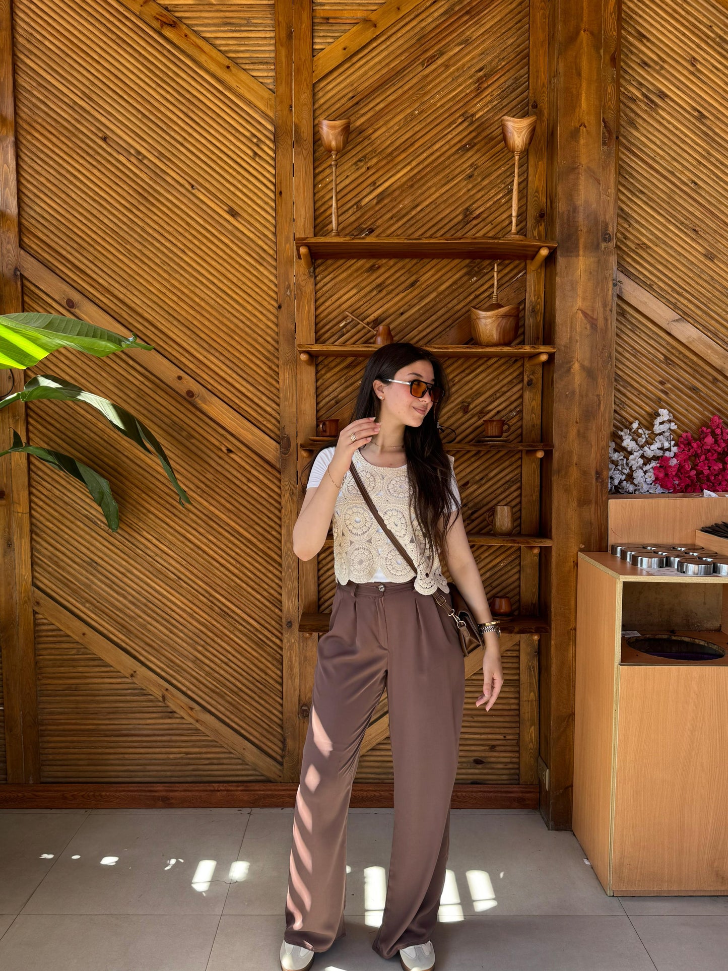 Beige Trendy Chic Top