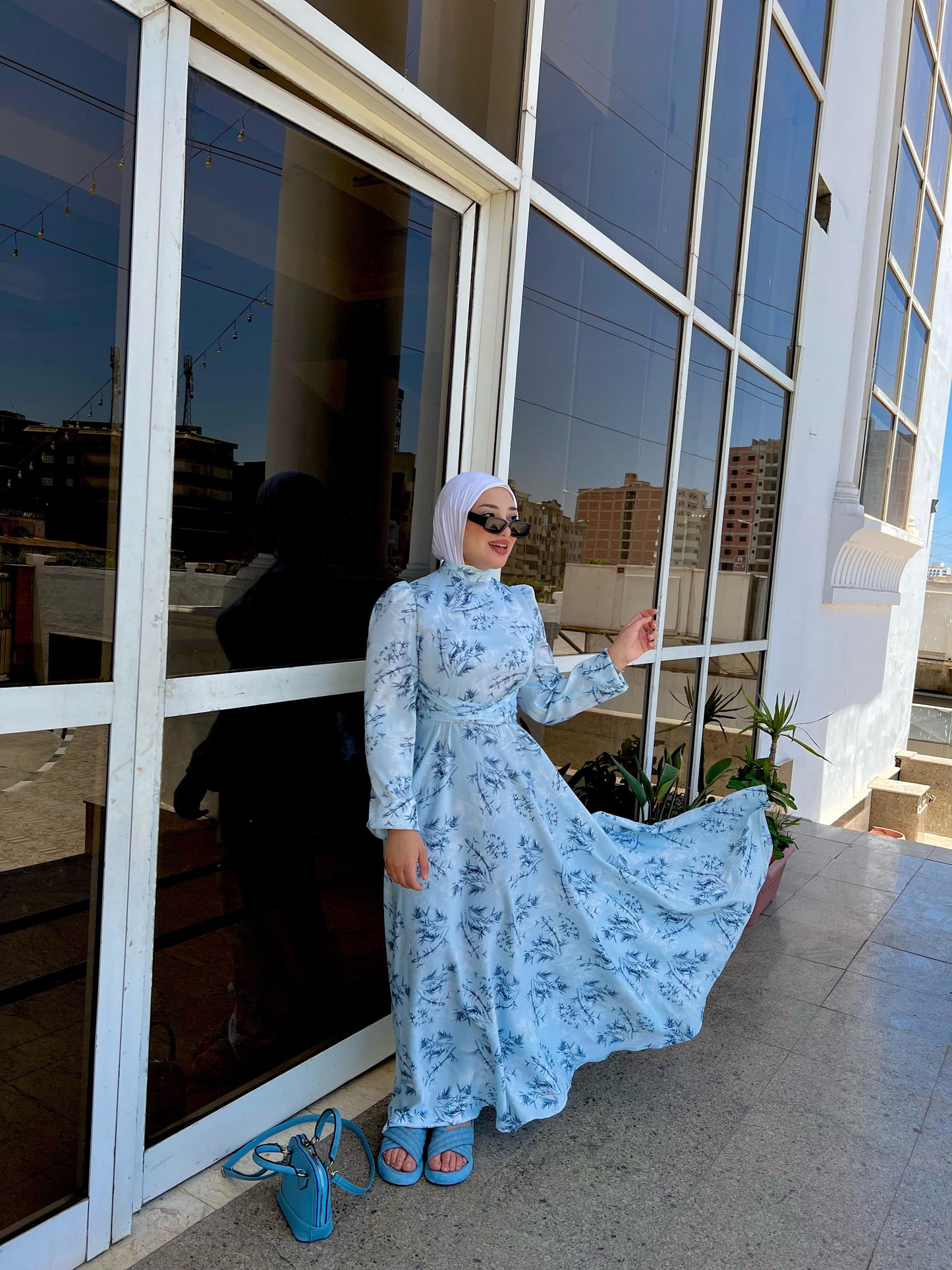 babbyblue patterned dress
