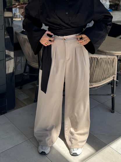 beige formal pants glint