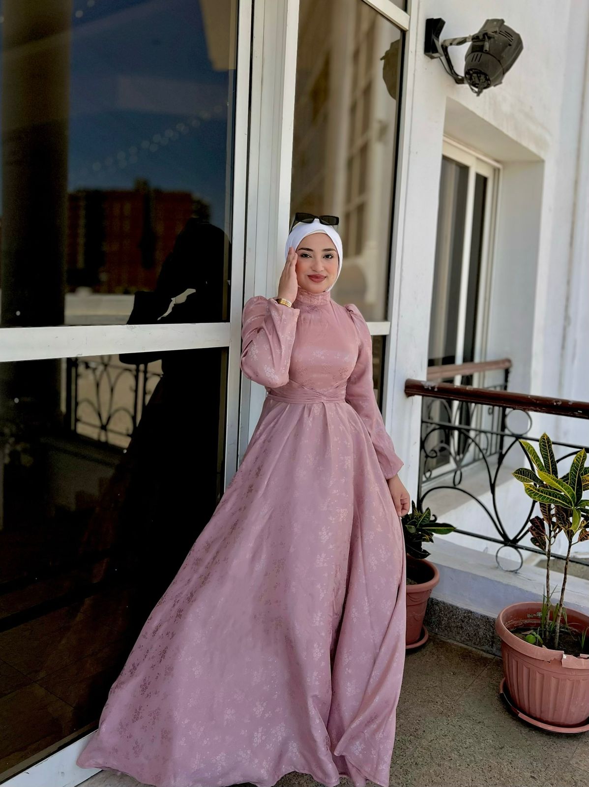 pink dual charm dress