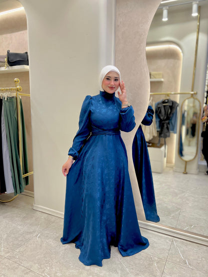 blue dual charm dress