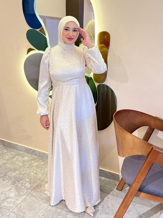 beige dual charm dress