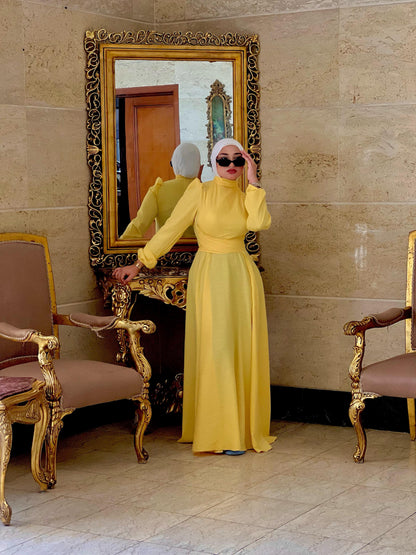 yellow minimal dress