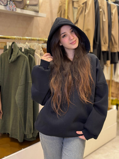 BLACK POLO oversize hoodie