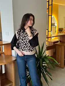 Sleeveless Tiger Wool Sweater