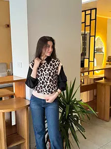 Sleeveless Tiger Wool Sweater