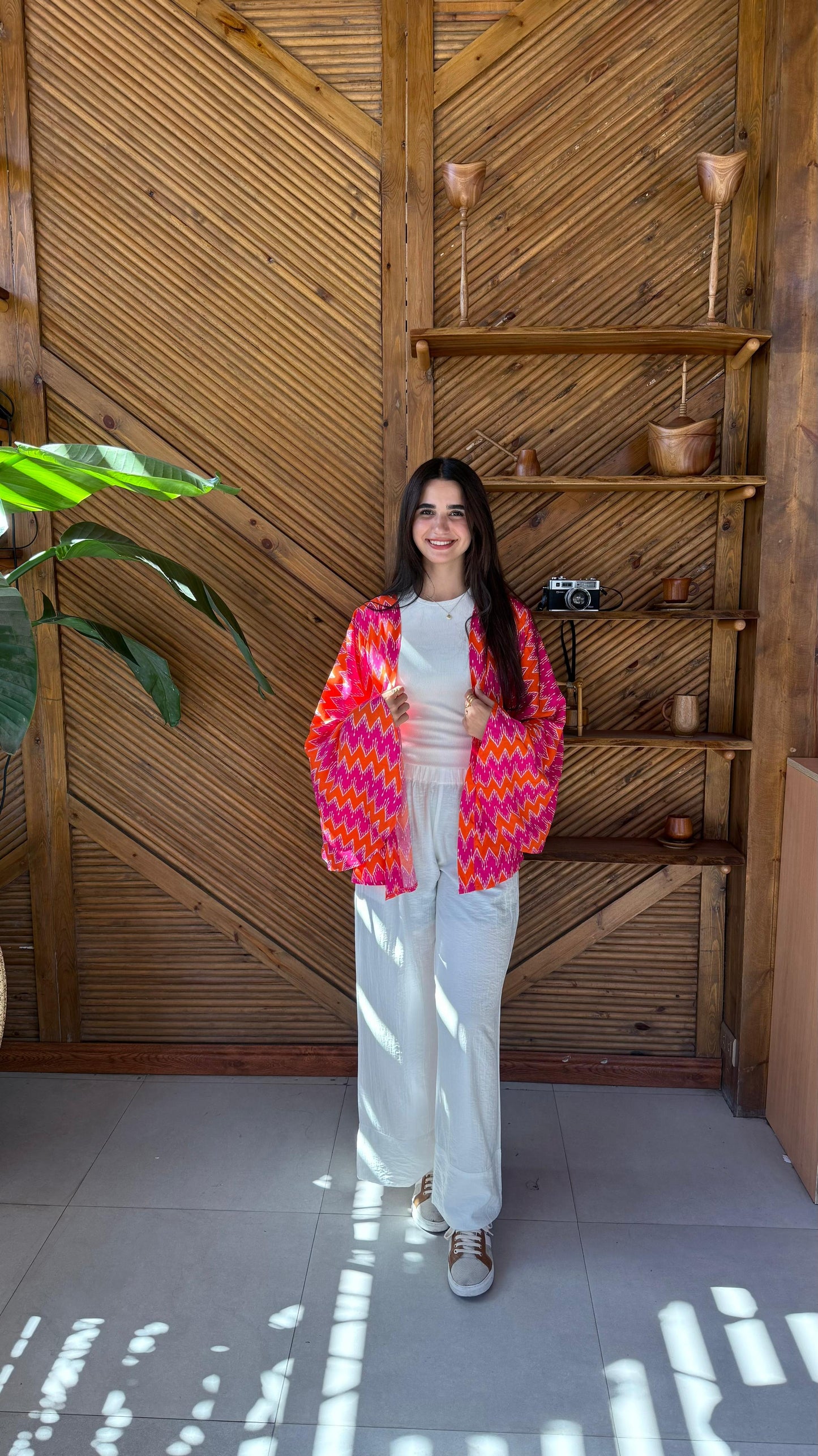pink and orange summer cardigan