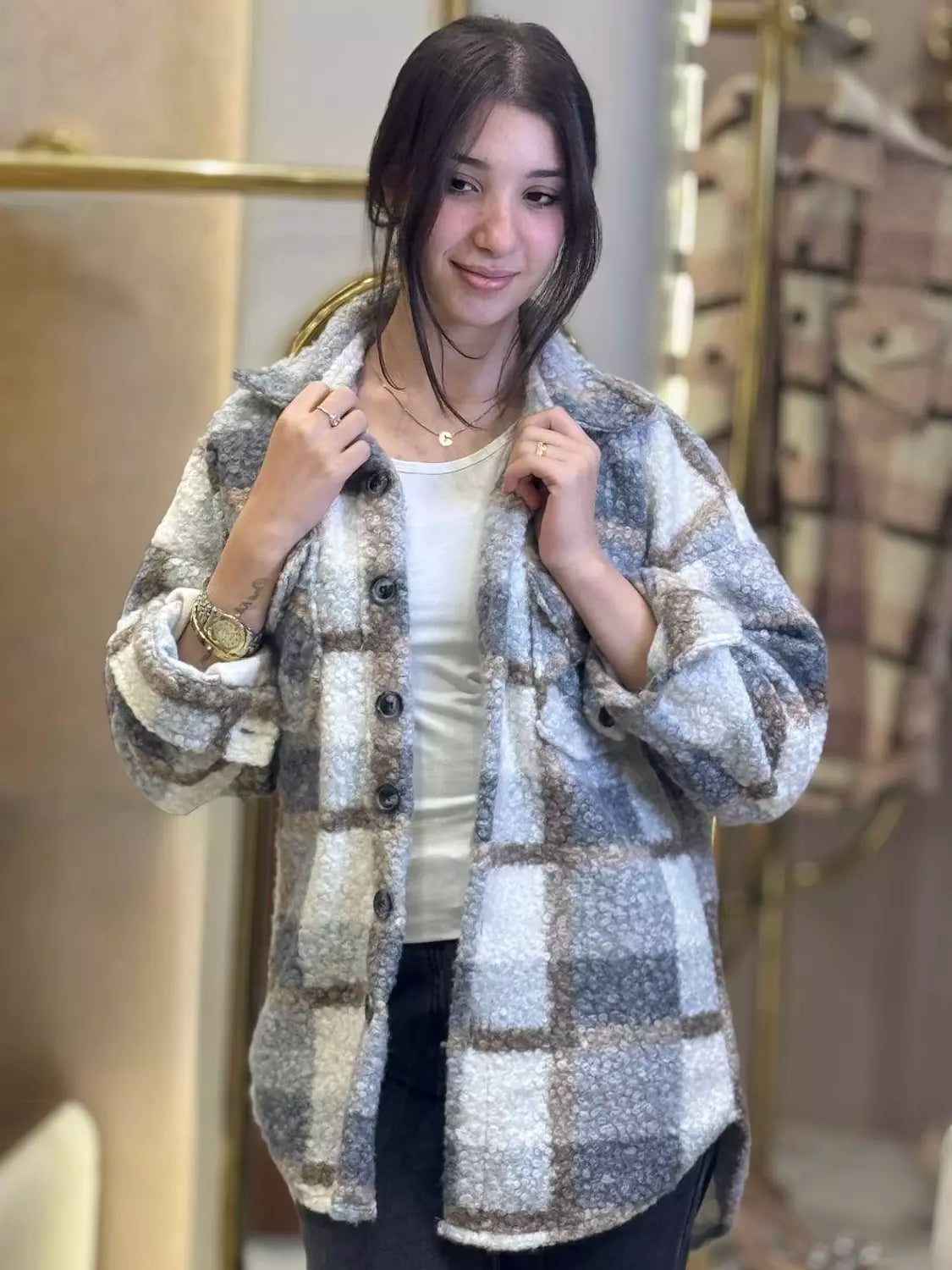 Earthy Storm (Gray-Brown) Flannel Shirt